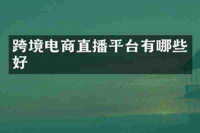 跨境电商直播平台有哪些好