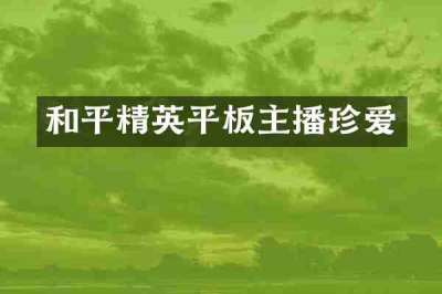 和平精英平板主播珍爱