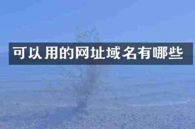 可以用的网址域名有哪些