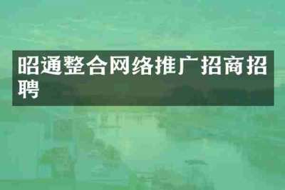 昭通整合网络推广招商招聘