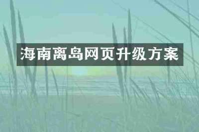 海南离岛网页升级方案
