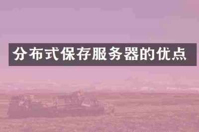 分布式保存服务器的优点