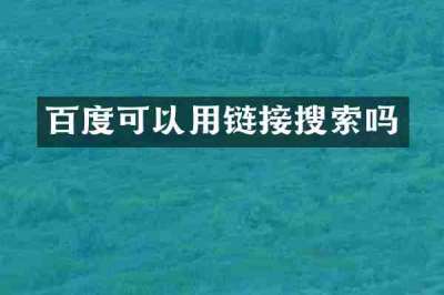 百度可以用链接搜索吗