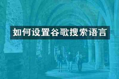 如何设置谷歌搜索语言