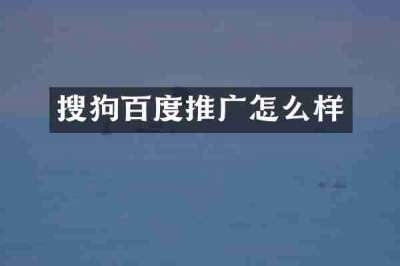 搜狗百度推广怎么样