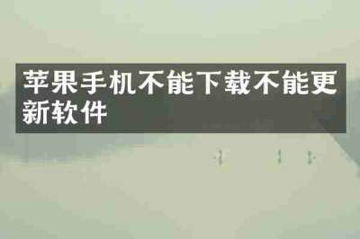 苹果手机不能下载不能更新软件