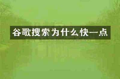 谷歌搜索为什么快一点