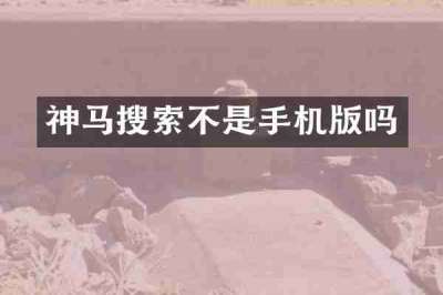 神马搜索不是手机版吗