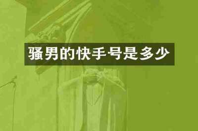 骚男的快手号是多少