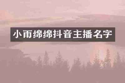 小雨绵绵抖音主播名字