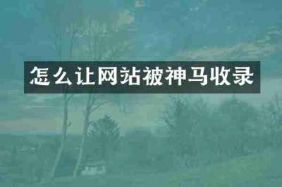 怎么让网站被神马收录