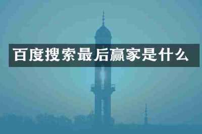 百度搜索最后赢家是什么
