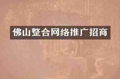 佛山整合网络推广招商