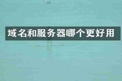 域名和服务器哪个更好用