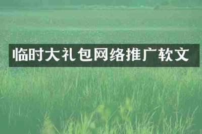 临时大礼包网络推广软文
