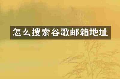 怎么搜索谷歌邮箱地址