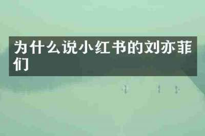为什么说小红书的刘亦菲们