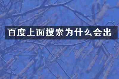 百度上面搜索为什么会出