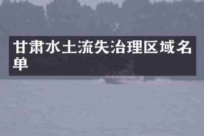甘肃水土流失治理区域名单