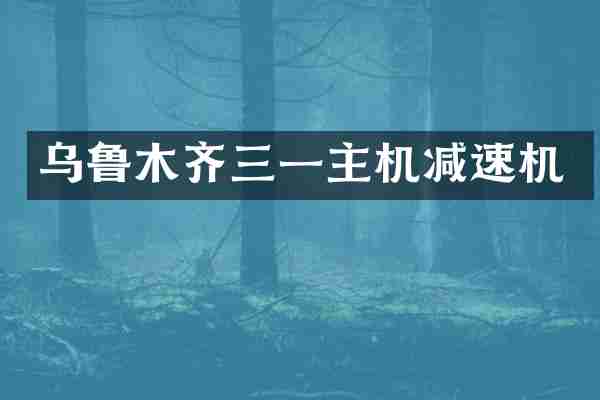 乌鲁木齐三一主机减速机