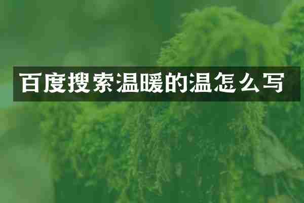 百度搜索温暖的温怎么写