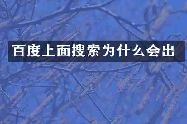 百度上面搜索为什么会出