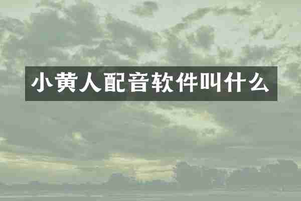 小黄人配音软件叫什么