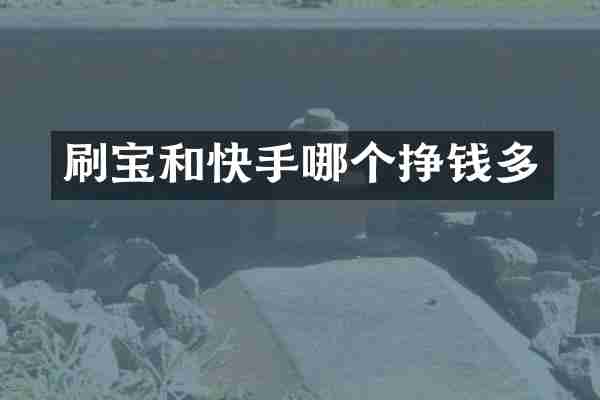 刷宝和快手哪个挣钱多