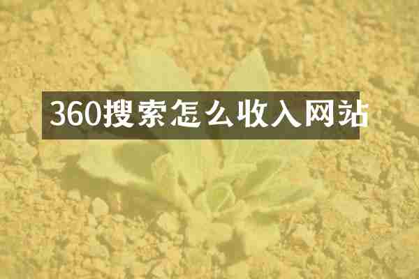 360搜索怎么收入网站