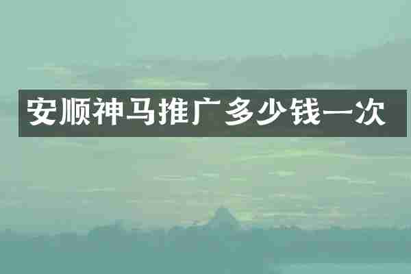 安顺神马推广多少钱一次