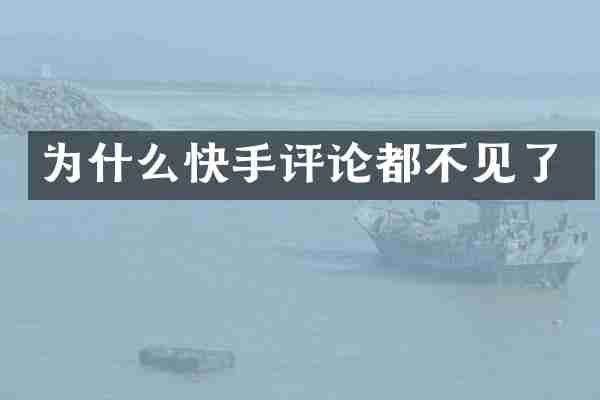 为什么快手评论都不见了