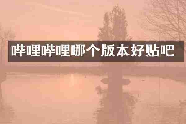哔哩哔哩哪个版本好贴吧
