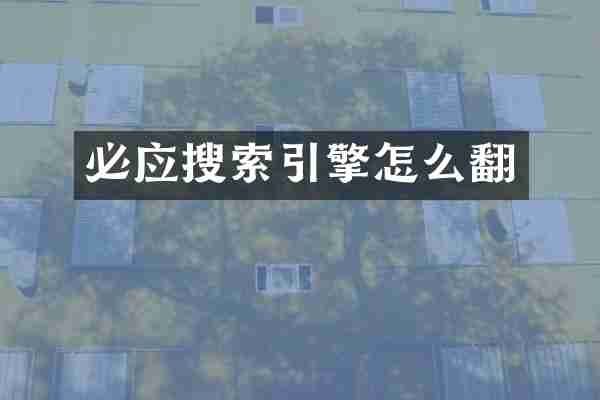 必应搜索引擎怎么翻