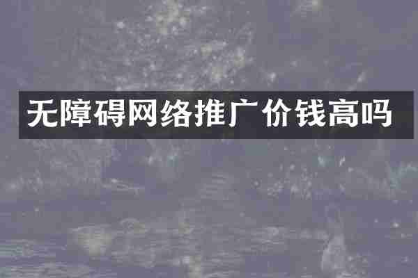 无障碍网络推广价钱高吗
