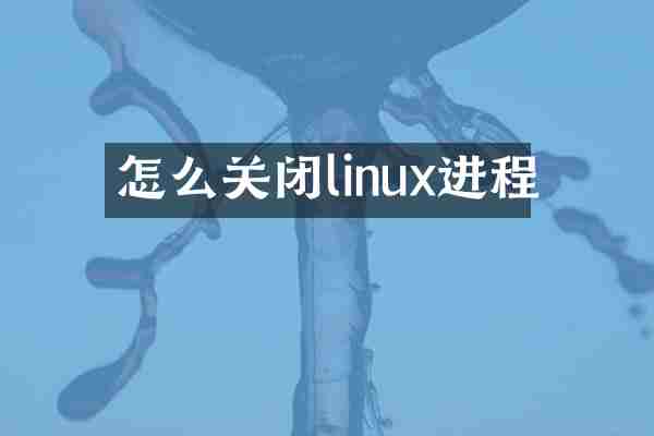 怎么关闭linux进程