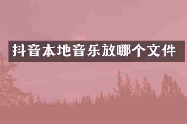 抖音本地音乐放哪个文件