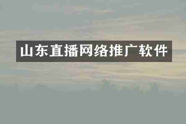 山东直播网络推广软件