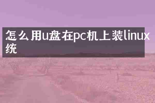 怎么用u盘在pc机上装linux系统