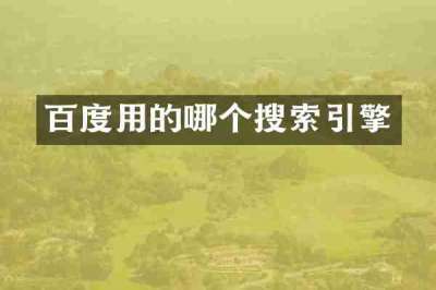 百度用的哪个搜索引擎