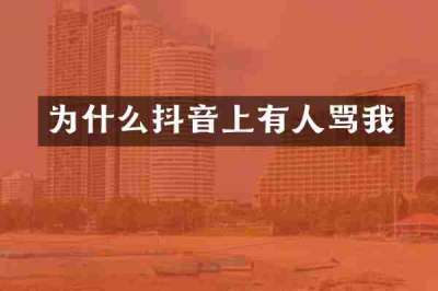 为什么抖音上有人骂我