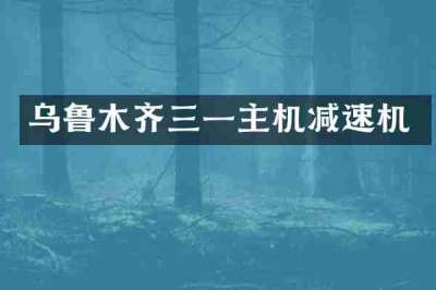 乌鲁木齐三一主机减速机