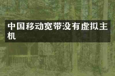 中国移动宽带没有虚拟主机