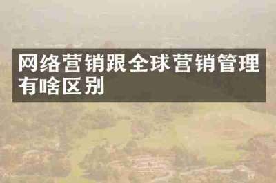 网络营销跟全球营销管理有啥区别
