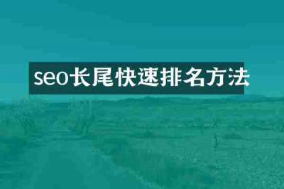 seo长尾快速排名方法