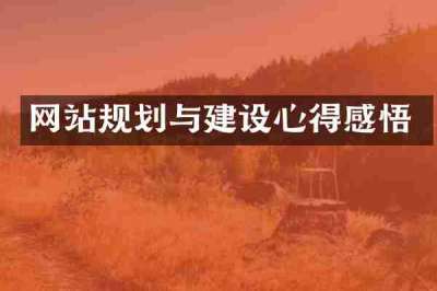 网站规划与建设心得感悟