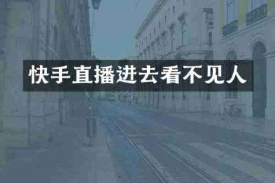 快手直播进去看不见人