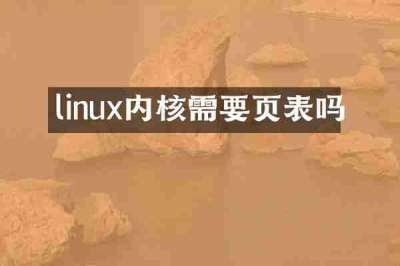 linux内核需要页表吗