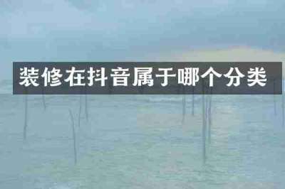 装修在抖音属于哪个分类