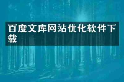 百度文库网站优化软件下载