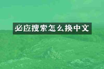 必应搜索怎么换中文